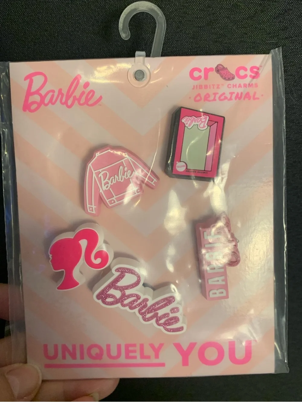 Barbie Pink Croc Shoe Jibitz Charm Pack with Hot Pink & Light Pink Accents - Picture 2 of 8
